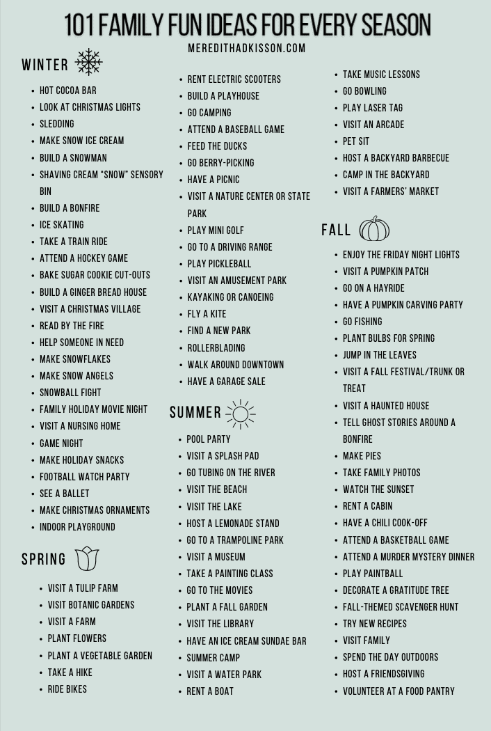 101 family fun ideas